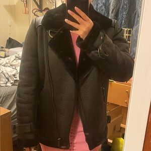 Aviator Shearling Leather Jacket